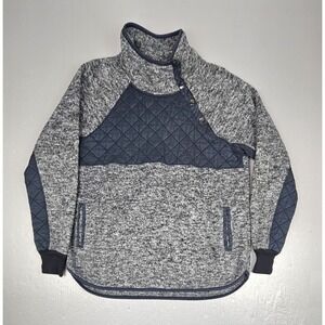 Abercrombie & Fitch Sweatshirt Womens Large Asymmetrical Snap Up Quilted Fleece